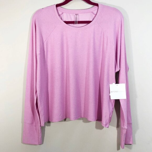 NWT! BEYOND YOGA Featherweight Daydreamer Pullover in Pink Haze Heather L - Picture 2 of 11